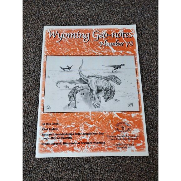 WYOMING Goe Notes Number 78 WY state Geological Survey Nov 2003 Lance Cook- Soft - Picture 1 of 7
